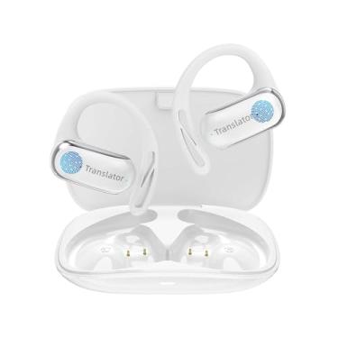 Imagem de Wooask Fones de ouvido de tradução AI em tempo real, tradutor de 144 idiomas design de orelha aberta 3 em 1 AI Translation Earbuds Real Time F56 Branco (sem embalagem offline) (sem embalagem offline)