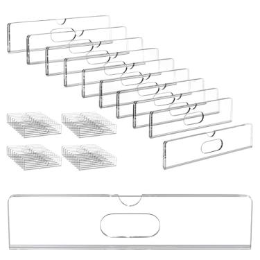 Imagem de HOUSEDOMO Placa de identificação para portas com fitas adesivas – Pacote com 50 2 x 20 cm placa de identificação de acrílico transparente para porta de escritório para sala de aula Suporte de placa de