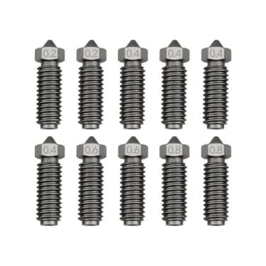 Imagem de ULXIOM 10 Peças De Bico De Aço Temperado Adequado Para Impressora 3D Anycubic Kobra 3, Rosca M6, 0,2 Mm 0,4 Mm 0,6 Mm 0,8 Mm, Troca Rápida De Alto Fluxo