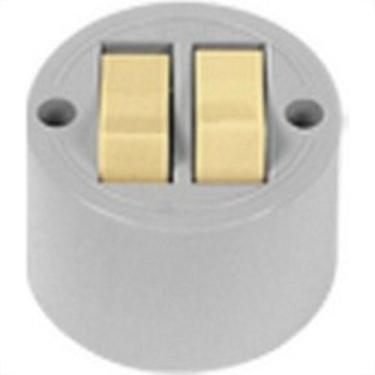 Imagem de Interruptor Externo Ilumi Redondo Com 2 Teclas 1656 - Kit C/10 Pecas