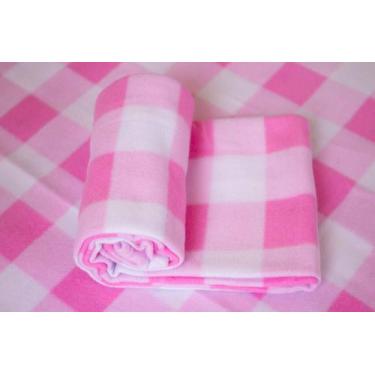 Imagem de Cobertor Polar Soft - COBERTORES PARAHYBA, Infantil, xadrez rosa claro