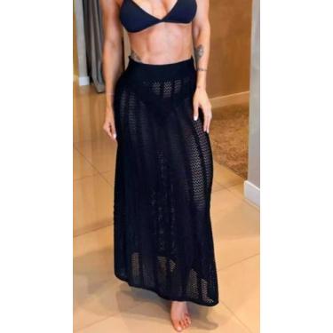 Imagem de Saia tricot modal vazada feminina -tamanho m - LOLLITA 