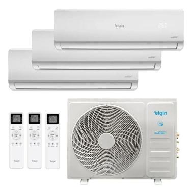 Imagem de Ar Condicionado Tri-Split Inverter Elgin 27.000 Btus Quente e Frio 220v(3X Evap HW 12.000) Plus R-32 Wi-Fi