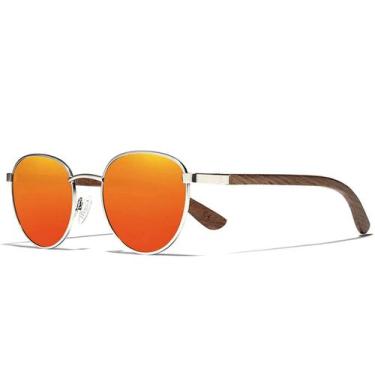 Imagem de Óculos de sol Polarizado Artesanal Madeira Nogueira Óculos de Sol Redo