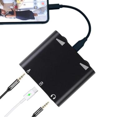 Imagem de Streaming de vídeo, equipamento de streaming Twitch com porta de carregamento, adaptador de Lightning para áudio/microfone, monitoramento em tempo real e som estéreo, compatível com iPhone/Android/PC