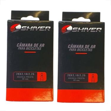 Imagem de Par 2 Unidades Kit Camara De Ar Para Bicicleta Bike Aro 29 X 2.10 2.25 Mm Bico Fino Valvula Presta