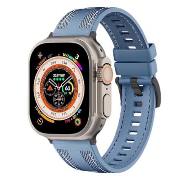 Imagem de FAGWIG Pulseira esportiva trançada de nylon de silicone compatível com Apple Watch séries 10, 9, 8, 7, 6, 5, 4, 3, 2 e 1, Ultra, 2 mulheres, para Apple Watch de 49 mm, 46 mm, 45 mm, 44 mm, 42 mm, 41