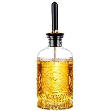 Imagem de Baalaka Garrafas de óleo de vidro de 200 ml, elegante dispensador de óleo de cozinha de vidro para cozinha