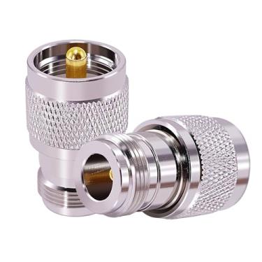 Imagem de CANRIO 2 peças UHF PL259 macho para N tipo fêmea adaptador coaxial RF coaxial conector UHF N para rádio amador CB Walkie Talkie Wi-Fi antena radiodifusão telecom LMR CCTV