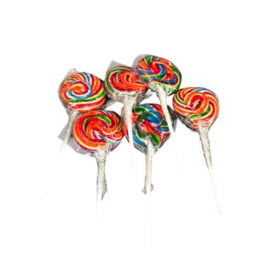 Imagem de Kit 80 Pirulitos Psicodélicos Redondos 17g (5cm Diâmetro) - Genérica