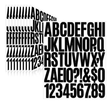 Imagem de Llewyn 470 peças, adesivos de letras de 10 folhas, autoadesivos, impermeáveis, números de caixa de correio, adesivos de vinil, decalques do alfabeto para garrafa de água, janela, porta, sala de aula,