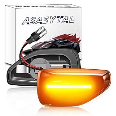 Imagem de Asasytal Luz lateral do carro, indicador de marcador lateral dinâmico, amarelo âmbar, canbus brilhante, 12 V, luz lateral única, compatível com Dacia Logan II Sandero II Duster, 2 peças