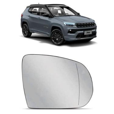 Imagem de Lente Retrovisor Conjunto Compass 2017 A 2021 - METAGAL, Direito