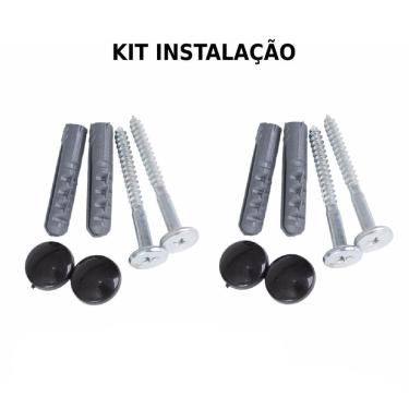 Imagem de Nicho Sala Prateleira Dupla Amêndoa Mdf 100Cm Base Branca