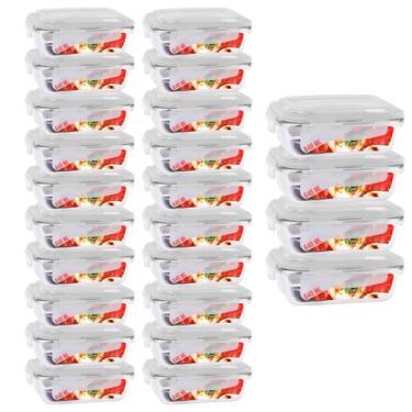 Imagem de 24 Pote de Vidro p/ Marmita Forno Freezer Airfryer 640ML c/ Tampa - Ca