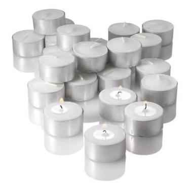 Imagem de 600 Velas Rechaud Brancas Em Suporte Alumínio - 4Hrs Queima - Decorarm