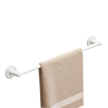 Imagem de Toalheiro sem perfuração arma espaço cinza barra de toalha de alumínio banheiro cozinha prateleira de armazenamento moderno acessórios de banho montados na parede, cinza 50 cm (branco 30 cm)