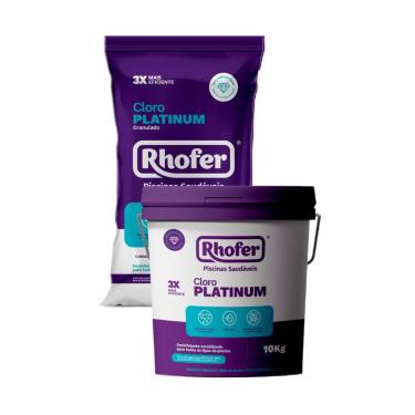Imagem de Cloro para Piscina Rhofer - Pacote de 1kg ou balde de 10kg Platinum Granulado - 60% Cloro Ativo (1kg)