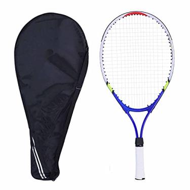Imagem de Regail Teen Tennis Racket Conjunto, Racética de Tennis de Liga de Alumínio Leve para Crianças e para Iniciantes Treinamento e Play Recreativo (Azul)