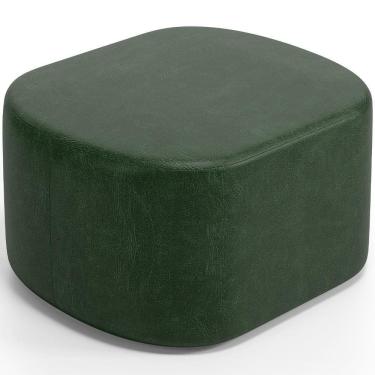 Imagem de Puff Decorativo Orgânico Para Living Quarto 70cm Doha W01 Couríssimo Verde Musgo - Lyam Decor