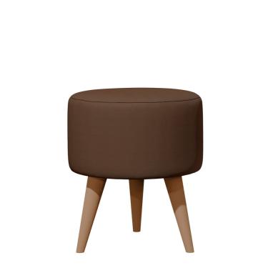 Imagem de Puff Redondo Estofado Decorativo Banqueta Para Apoio Dos Pés