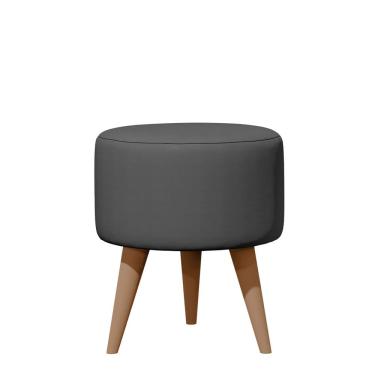 Imagem de Puff Redondo Estofado Decorativo Banqueta Para Apoio Dos Pés