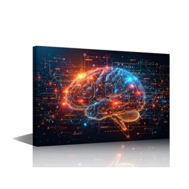 Imagem de Arte de parede de quarto, tela de inteligência artificial, arte de parede para sala de estar, tecnologia futurista, decoração de casa, redes neurais, parede, para casa, pôster e impressões, arte de