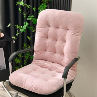 Imagem de UEncounter Almofada para cadeira de escritório, almofada de assento de pelúcia com suporte para as costas, almofadas de mesa para cadeira reclinável, cadeira de balanço
