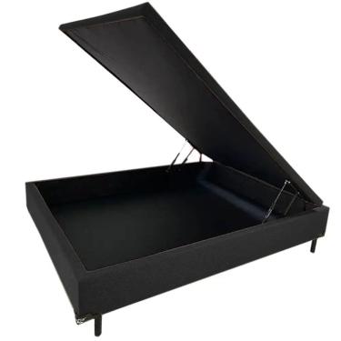 Imagem de Base Box Baú Carioca Casal Tecido Suede 30x138x188 Bio Flex Cor Preto