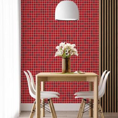 Imagem de Kit 3 Rolos Papel De Parede Adesivo Pastilha Vermelha 3,0M - Gh Papel 