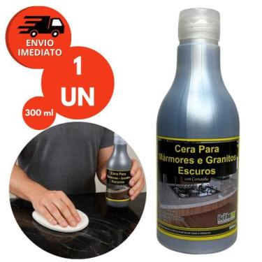 Imagem de Cera Mármore E Granito Preto E Escuro Com Carnaúba 300ml Proteção Bril