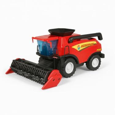 Imagem de Colheitadeira de Brinquedo Grande – Trator Infantil com Pneus Emborrachados, Plataforma Giratória e Detalhes Realistas – Brinquedo Educativo para Crianças (vermelho)