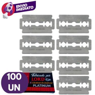 Imagem de 100 Un. Lâmina Barbear Lord Platinum Para Barbeador Navalha Barbeiro B
