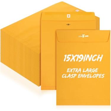Imagem de Fullhawl Envelopes extragrandes com fecho de correio, catálogo, Kraft, envelope de Manila com fecho para documentos grandes, escritório, casa, negócios, escola jurídica, armazenamento postal (38 x 48