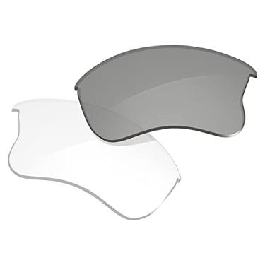 Imagem de Lentes de óculos de sol Glintbay 100% precisas de substituição para Oakley Flak Jacket XLJ, Photochromic Clear Non-polarized, Small