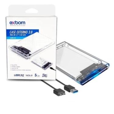 Imagem de Case Hd Externo 2.5 E Sata Ssd Usb 3.0 Transparente Exbom