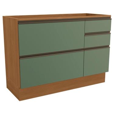 Imagem de Balcao Pia Sem Tampo 1p 4g 120 Cm Maxxi G746 Canela Verde Kappesberg Canela Verde