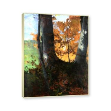 Imagem de NHLDZYH Moldura dourada champanhe. Quadros de pinturas famosas. (Borda da floresta 2) de Hans Emmenegger. Impressão em tela. Quadros decoração de parede. 30x40cm