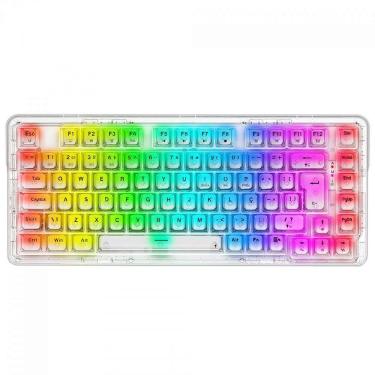 Imagem de Teclado Mecânico Gamer Redragon ELF Pro, RGB, Wireless, Bluetooth, Switch Crystal, ABNT2, 75%, Transparente