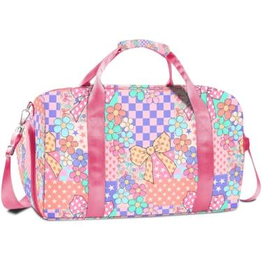 Imagem de RLGPBON Bolsa de ginástica para crianças, bolsa esportiva para meninas e meninos, academias e escapadelas de fim de semana, bolsa esportiva à prova d'água com compartimento para sapatos e roupas