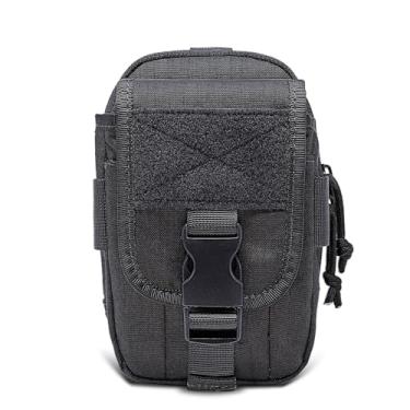Imagem de TSPRO Bolsa tática Molle EDC, bolsa de ferramentas utilitárias, organizador de telefone, coldre durável, bolsa de cintura, equipamento militar, bolso com pacote para smartphone (preto)