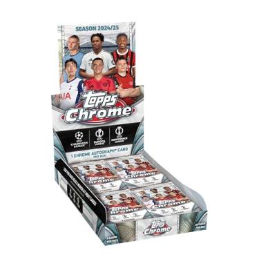 Imagem de Topps 2024-25 Chrome UEFA Club Competitions Cards Hobby BOX (20 Packs Each)