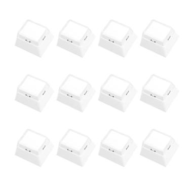Imagem de SG Store 12PCS Double-Layer Keycaps Plastic Profile Custom DIY 18x18mm Compatible with Cherry MX Switches with Transparent Cover Cap (White)