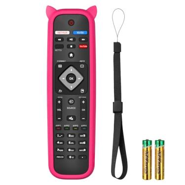 Imagem de Controle remoto de substituição NH500UP compatível com Philips 55PFL5602/F7 65PFL5602/F7 remoto 65PFL5602 55PFL5402/F7 50PFL5602/F7 TV 40PFL4901 32PFL4902 43PFL5602 (com capa vermelha)