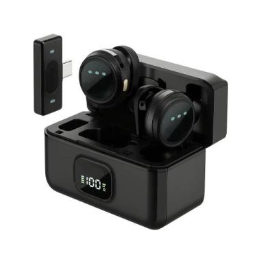 Imagem de Microfone Lapela Sem Fio Duplo Tipo C Anti Ruído de IA - mosa