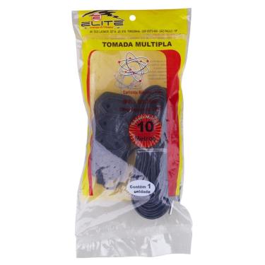 Imagem de Extensão 10m com 3 Tomadas 2P Elite Preta