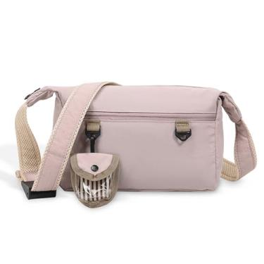 Imagem de CORIOS Bolsa tiracolo feminina Oxford à prova d'água com vários bolsos bolsa carteiro alça superior bolsa casual Hobo, rosa, Large, Casual