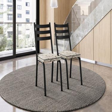 Imagem de Conjunto com 2 Cadeiras para Cozinha Europa Preto/ Cedro