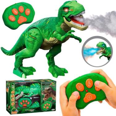Imagem de Dinossauro Robô De Controle Remoto Anda E Solta Fumaça Com Som E Luz -