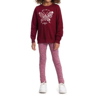Imagem de Conjunto Menina Alakazoo Moletom Liberty Bordô 6569-Feminino